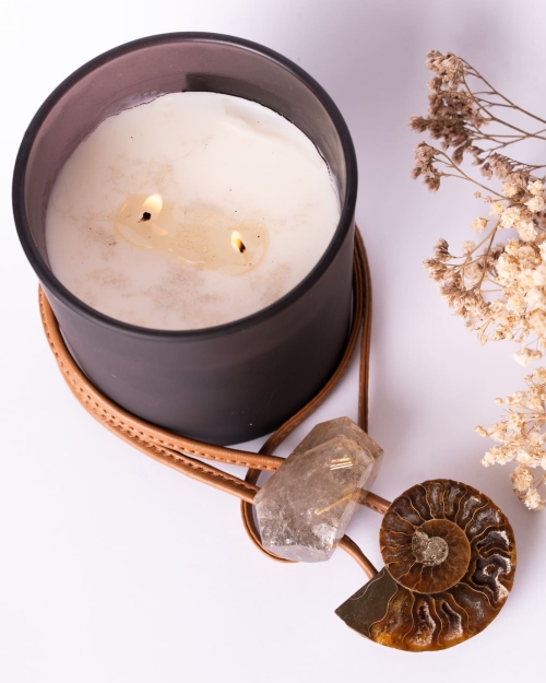 Collar largo piel Camel