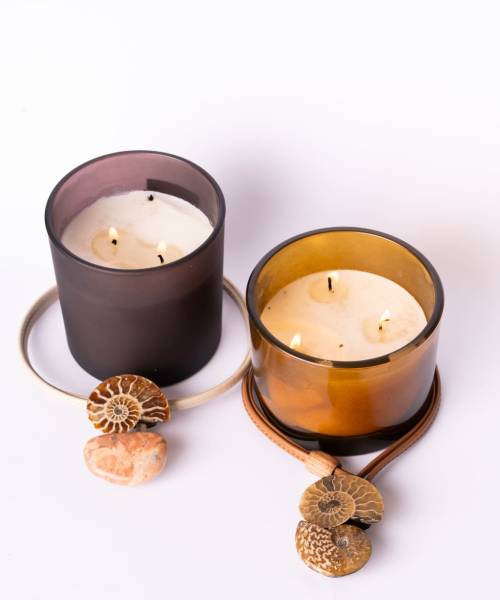 Collar largo piel Camel