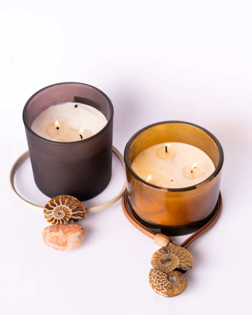 Collar largo piel Camel