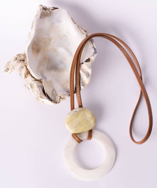 Collar Largo piel Camel