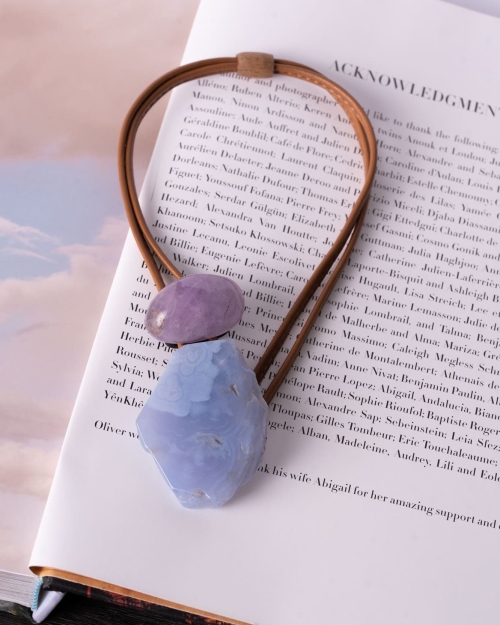 Collar largo, piel Camel