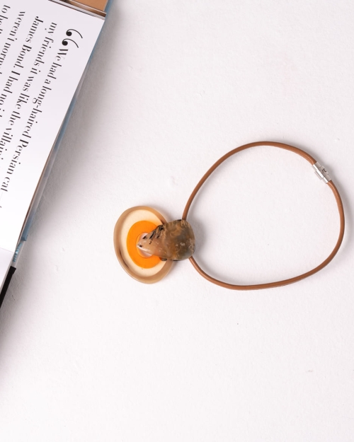 Collar corto piel Camel