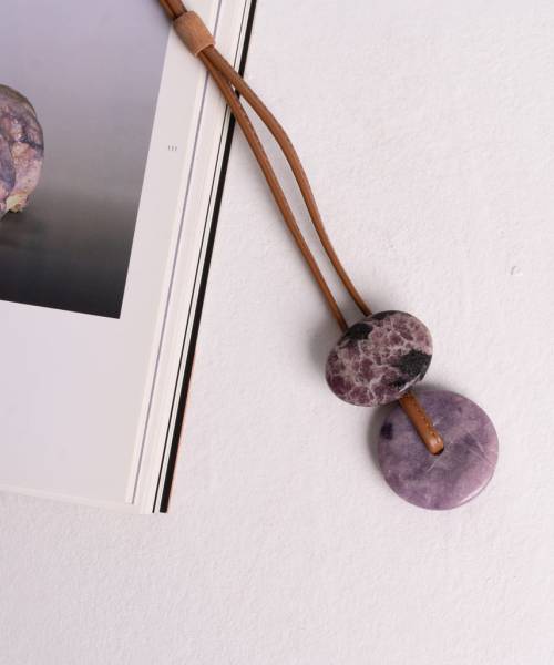 Collar largo piel Camel